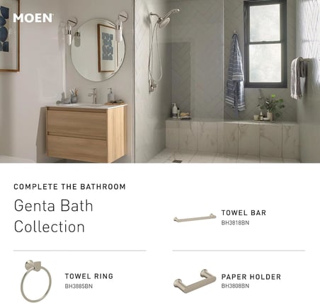 Genta Fırçalanmış Nikel Modern Tek Bornoz Kancası, BH3803BN
