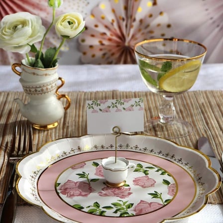 Yer Kartı Tutucuları, Çay Vakti Tuhaflığı, Çaydanlık ve Çay Fincanı, Servis Kartları Dahil, 6'lı Set