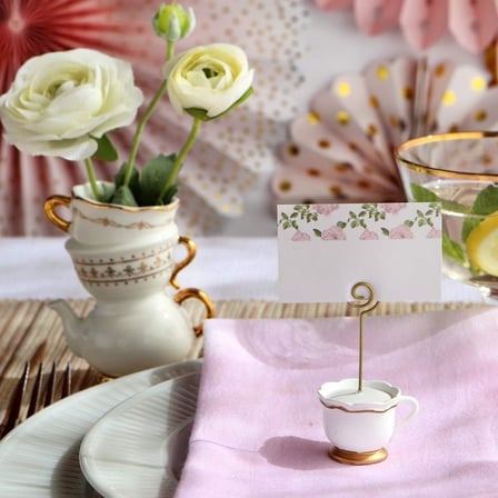Yer Kartı Tutucuları, Çay Vakti Tuhaflığı, Çaydanlık ve Çay Fincanı, Servis Kartları Dahil, 6'lı Set