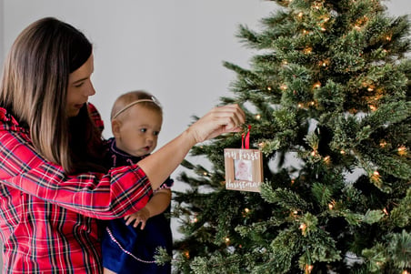 Bebeğin İlk Noel Ahşap Resim Çerçevesi Süsü, Ebeveynleri Beklemek İçin, Rustik Tatil Süsü
