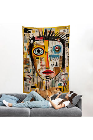 Sürreal İnsan Yüzü Duvar Örtüsü-8001