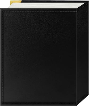 foto albüm 100-Pocket Siyah dikişli suni deri Cover pirinç köşe Akzente fotoğraf albümü, 4/6