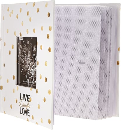 EV-246/L Golden Dots Live Laugh Love 200 pkt 4x6 Photo Album Fotoalbum Papier Pocket