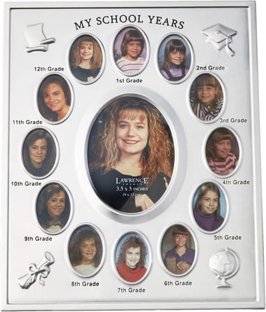 (1, Silver) - 835080 My School Years Silver Plated 8x10 Multi Picture Frame