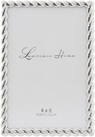 710046 Silver Metal Rope Picture Frame, 10cm by 15cm