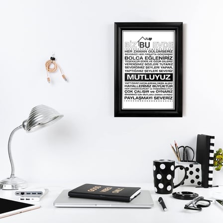 Ailenize Özel Dekoratif Ev Hediyesi Baskılı Çerçeve 24x33x1 cm