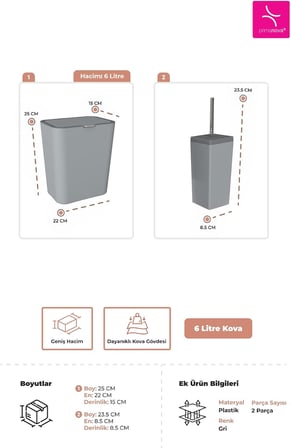 FLİP 2'Lİ BANYO SETİ - GRİ