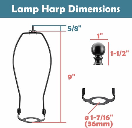 Mat Siyah 20040-32A, 9 inç Abajur Tutucu Adaptör, Sağlam Çelik Çarpmalı Silindir Tokmak, 22,86 cm Harp ve E26 36 mm UNO Montaj Kaplaması Dahil, 2'li Paket