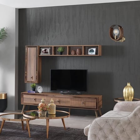 Homemania Manya Ahşapli Eskitme Aplik 1 X E27