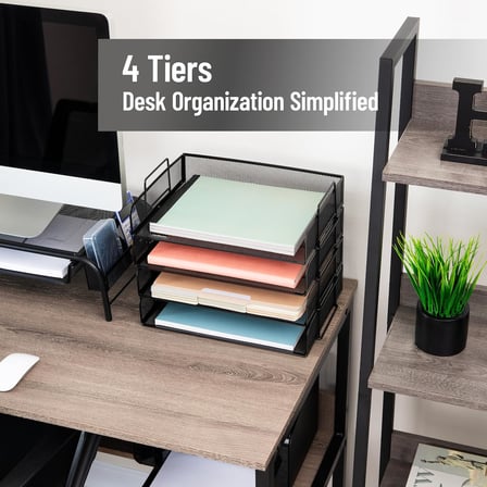 DSTACK4-BLK istiflenebilir file evrak sepeti, dergiler, çalışma masası klasörleri, belgeler, düzenleyici, siyah, 4 adet