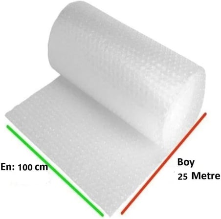 Balonlu Naylon 100cm X 25Mt (En: 100 cm, Boy: 25mt.) Üç Katlı Eşya Koruma Ambalajı, Pat Pat
