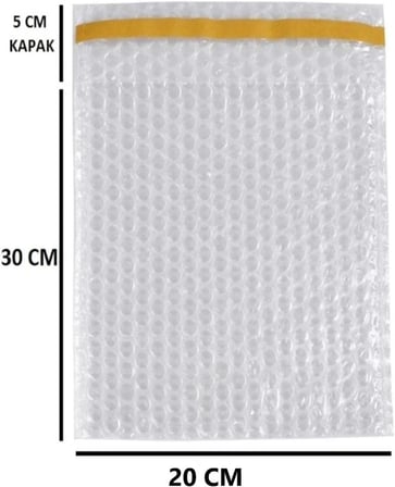 Balonlu Patpat Torba, Bantlı Baloncuklu Torba-Zarf 20Cm (En) X 30Cm(Boy)+5Cm(Kapak) 50 Adet