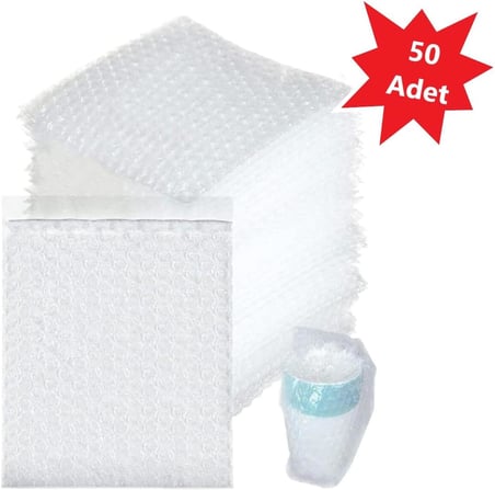Balonlu Patpat Torba, Bantlı Baloncuklu Torba-Zarf 20Cm (En) X 30Cm(Boy)+5Cm(Kapak) 50 Adet