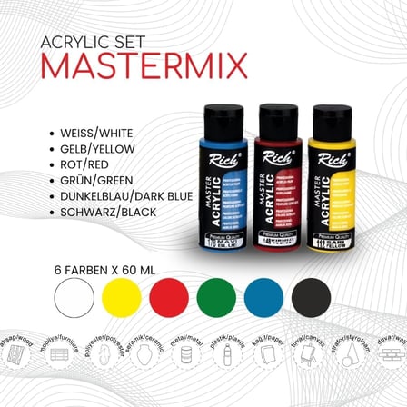 Mastermix Profesyonel Akrilik Boya 60cc 6 Ren