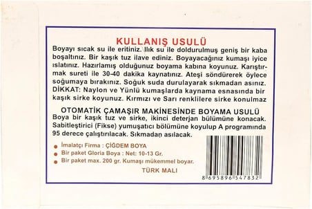 Kumaş Boyası Filiz Yeşil 10 Gr Paket
