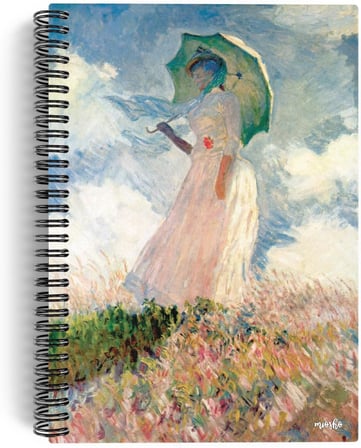 Claude Monet/Woman with a Parasol, 1886 | Spiralli Defter 11 | A5 | Çizgisiz | 100 Sayfa | Sanat
