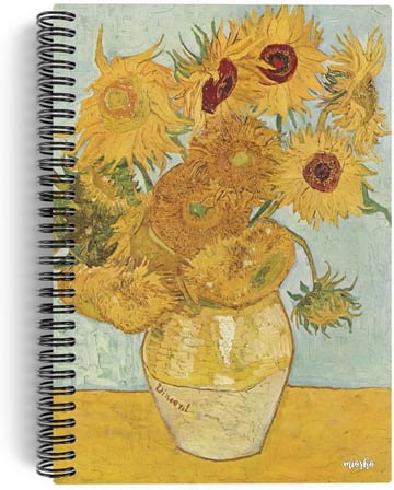 Vincent Van Gogh/Vase with 12 Sunflowers,1888 | Spiralli Defter 03 | A5 | Çizgisiz | 100 Sayfa|Art