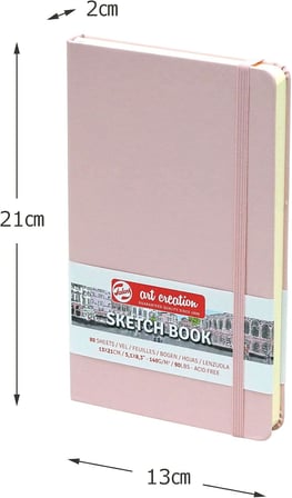 ターレンスジャパン(Talens Japan) Tarens T9314-012M Art Creations Eskiz Defteri, Çizim Defteri, 5,1 x 8,3 inç (13 x 21 cm), Pastel Pembe, Kalınlık: 140 g/m2), İnce, Asitsiz Kağıt, 80 Yaprak Ciltli