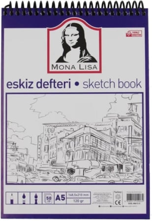 Mona Lisa Eskiz Defteri 120 Gr A5 50 Yaprak Spiralli