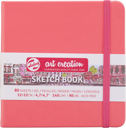Royal eskiz defteri, 80 yaprak, 12 x 12 cm, mercan kırmızısı