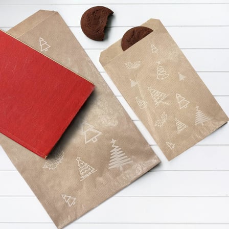 Çam desenli kese kağıdı, kraft 11x20-100 adet