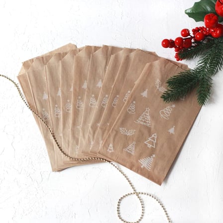 Çam desenli kese kağıdı, kraft 11x20-100 adet