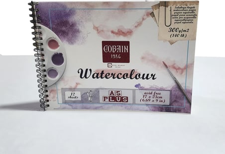 Cobain 1986 Sulu Boya Defteri 12 Yaprak 300gr watercolour aquarelle (A5Plus 17x23cm)
