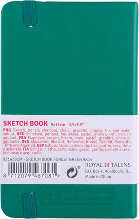 Unbekannt Talens Japan eskiz defteri, 80 yaprak, 9 x 14 cm, orman yeşili