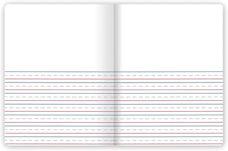 Primary Journal, 12'li Paket, Yarım Sayfa Çizgili Yaratıcı Hikaye Tablet, K-2 Sınıfları, 7 1/2 "x 9 3/4", 100 Sayfa, Çeşitli Renkler (610052-ECM)