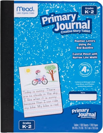 Primary Journal, 12'li Paket, Yarım Sayfa Çizgili Yaratıcı Hikaye Tablet, K-2 Sınıfları, 7 1/2 "x 9 3/4", 100 Sayfa, Çeşitli Renkler (610052-ECM)
