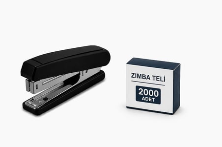 Zımba Seti, 2000 Adet Zımba Teli Dahil, Dayanıklı Metal Mekanizma, Masaüstü, Ev Okul ve Ofis için