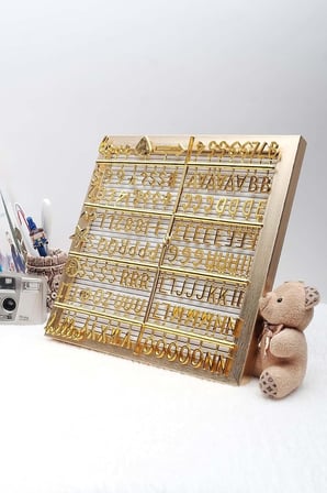 Gold Yazı Panosu Mesaj Tahtası ve Gold Harf Seti