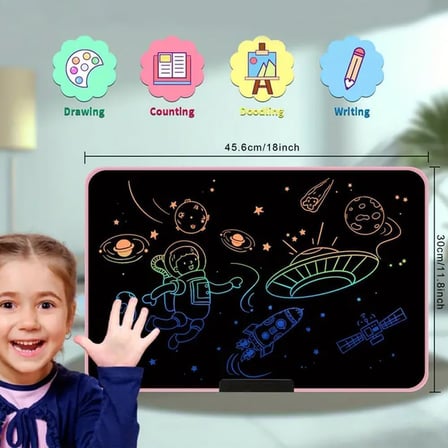 Yazı Tableti XXL Büyük Boy 40 inç LCD Çift Taraflı, Yetişkinler ve 3+ Çocuklar için Yazı Tahtası, Çizim Yazma Karalama Tahtaları, Eğitim Öğrenme Aracı için 80 x 60 cm | XLB-40 (40 inç)