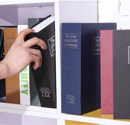 24cm XL Büyük Boy Kitap Şeklinde Gizli Kasa Şifreli Kilitli Sözlük Para Mücevher Kasası