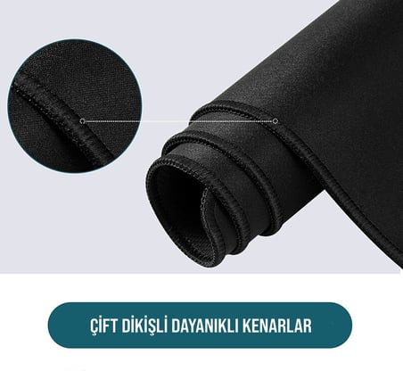 Klasse Pro - 5 Farklı Model Dikişli Kenar 120x60 cm Oyuncu Gaming Mouse Pad (Dark Grey Map Lines)