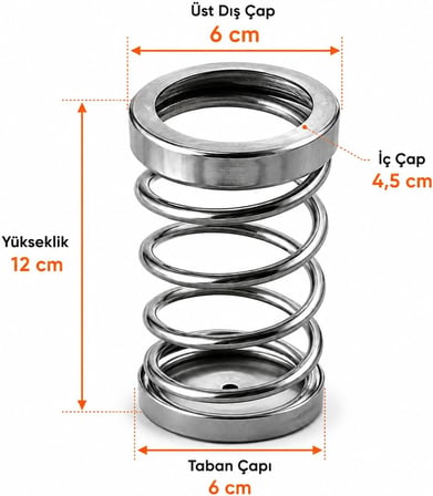 Metal Spiral Kalemlik, Paslanmaz Çelik Yay Tasarımlı Masaüstü Kalemlik, Gümüş Ofis Kalem Tutucu, Modern Masa Düzenleyici Organizer, 12 cm