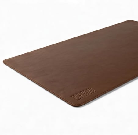 40x90 El Yapımı Deri Masa Pad - Premium Kaymaz Deri Mousepad Ve Klavye Altlığı - Sümen Masa Matı (Acı Kahve)
