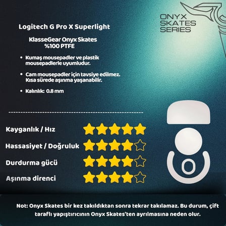 Klasse Onyx Mouse Skate (Logitech G Pro X Superlight ile uyumlu Skatez)