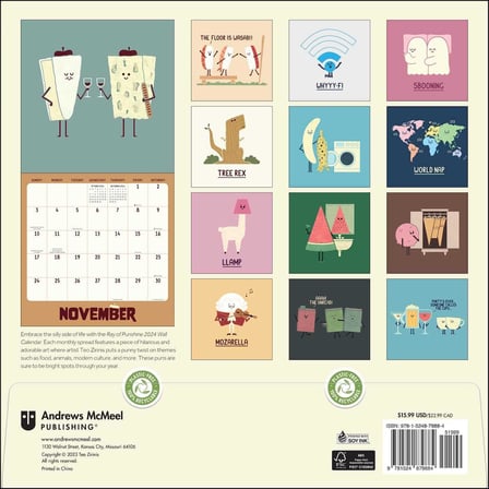 A HandsOffMyDinosaur 2024 Punny Wall Calendar: Ray of Punshine