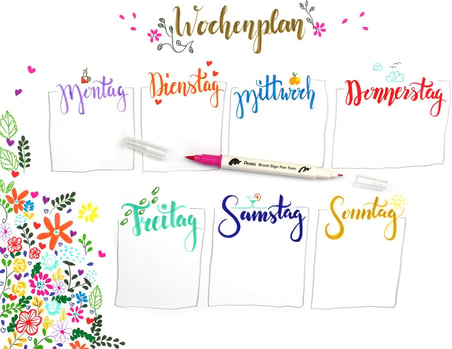 Brush Sing Pen Twin Çift Taraflı Fırça Uçlu Kalem ALTIN