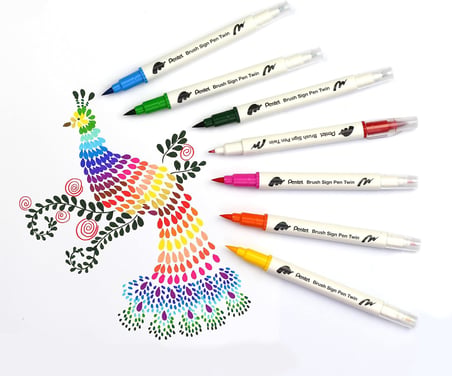 Brush Sing Pen Twin Çift Taraflı Fırça Uçlu Kalem ALTIN