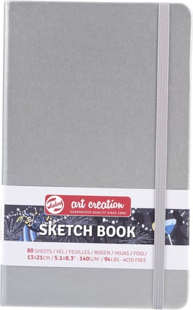 Eskiz defteri 80 yaprak, 13 cm x 21 cm, gümüş parlak
