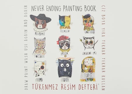 Akademi Çocuk Tükenmez Resim Defteri 1 Ressam Kediler &Tükenmez Resim Defteri 2, 25X35Cm