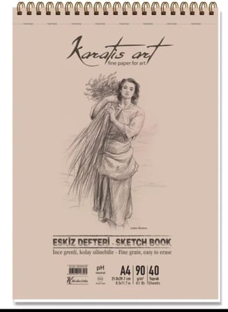 Karatis Art Keskin C. Eskiz Defteri A4 90 gr. 40 Yp.