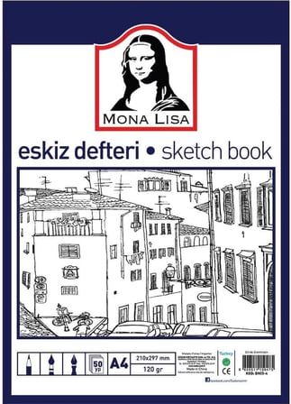 Mona Lisa Eskiz Defteri A4 120 gr 50 Yaprak BN05-4