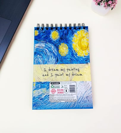 21x14Cm Üstten Spiralli Sketch Book - Eskiz Defteri - Siyah Sayfa - 260 Gr - 56 Yaprak