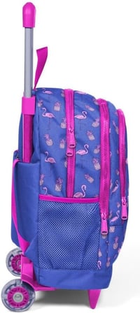 Yaygan Işıklı Tekerlekli İlkokul Çantası - Mavi Flamingo - Kız Çocuk