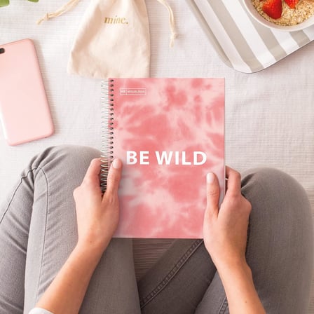 MR Defter-Nb A5 120 Kareli 90Gr Batık Pembe Spiralli