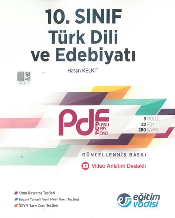 Eğitim Vadisi 10. Sınıf Türk Dili ve Edebiyatı Güncel PDF Planlı Ders Föyü