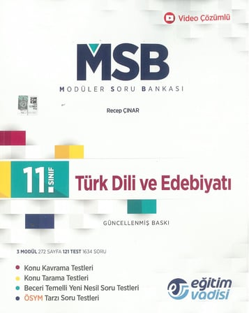Eğitim Vadisi 11. Sınıf Türk Dili ve Edebiyatı Modüler Soru Bankası